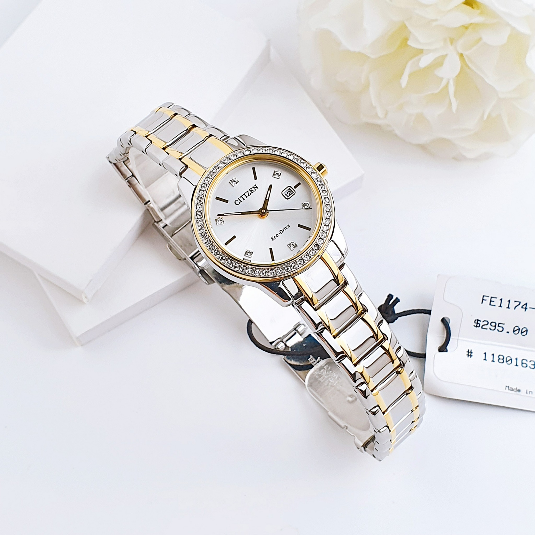 Citizen FE1174-50A Eco-Drive Gold & Silver Tone Crystal Accented Watch Citizen Eco-Drive FE1174-50A - Đồng Hồ Nữ - Chính Hãng Giá  main image 4