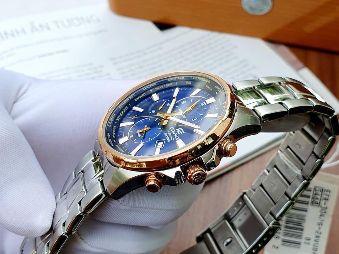 Casio Quartz EFR-304PG Edifice World Time ( EFR304PG ) - Đồng Hồ Nam ...