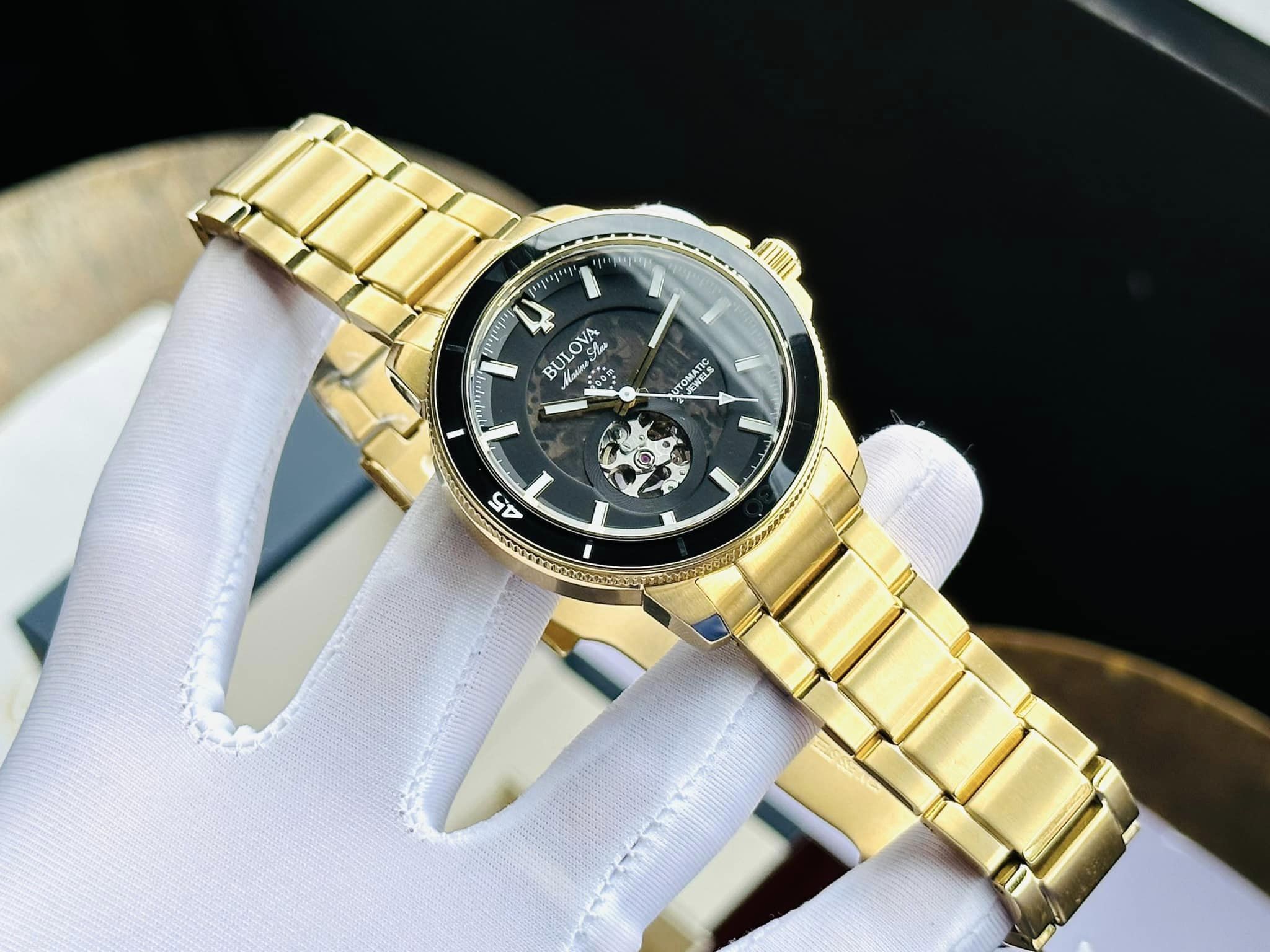Bulova Automatic 97A174 Marine Star Goldtone Stainless Steel Bracelet ...