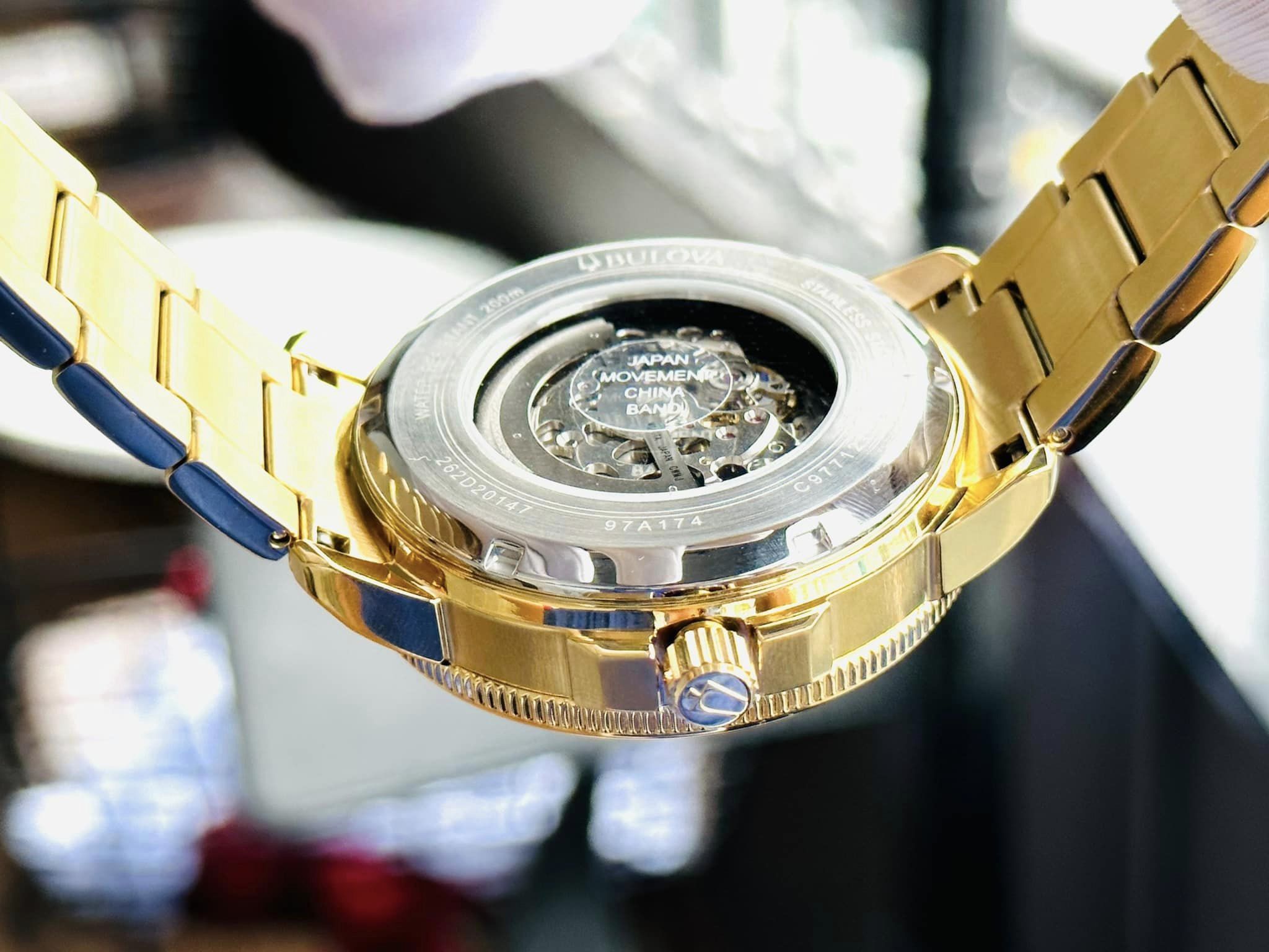 Bulova Automatic 97A174 Marine Star Goldtone Stainless Steel Bracelet ...