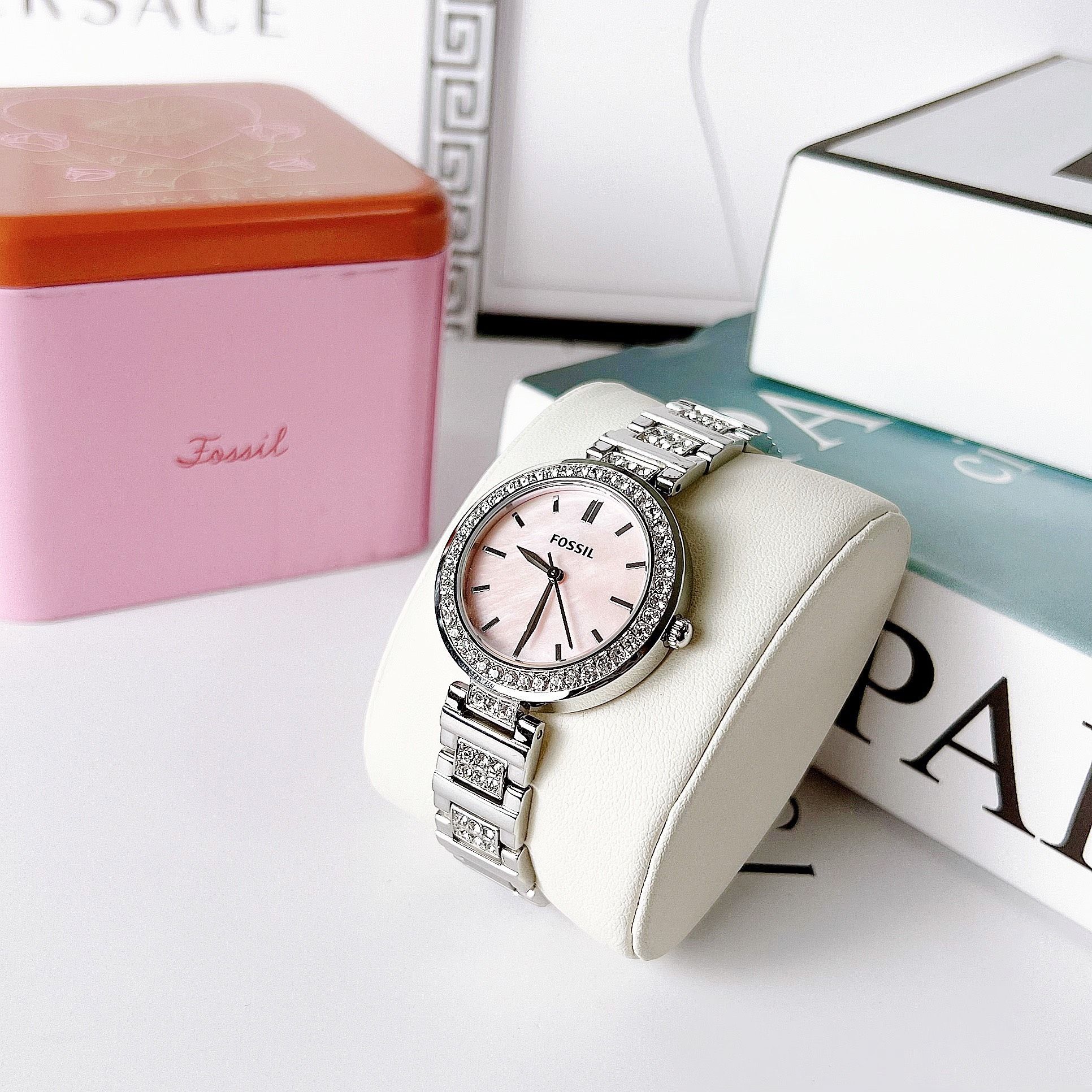 Fossil Quartz BQ3182 Karli Three Hand ng H N Ch nh H ng Gi