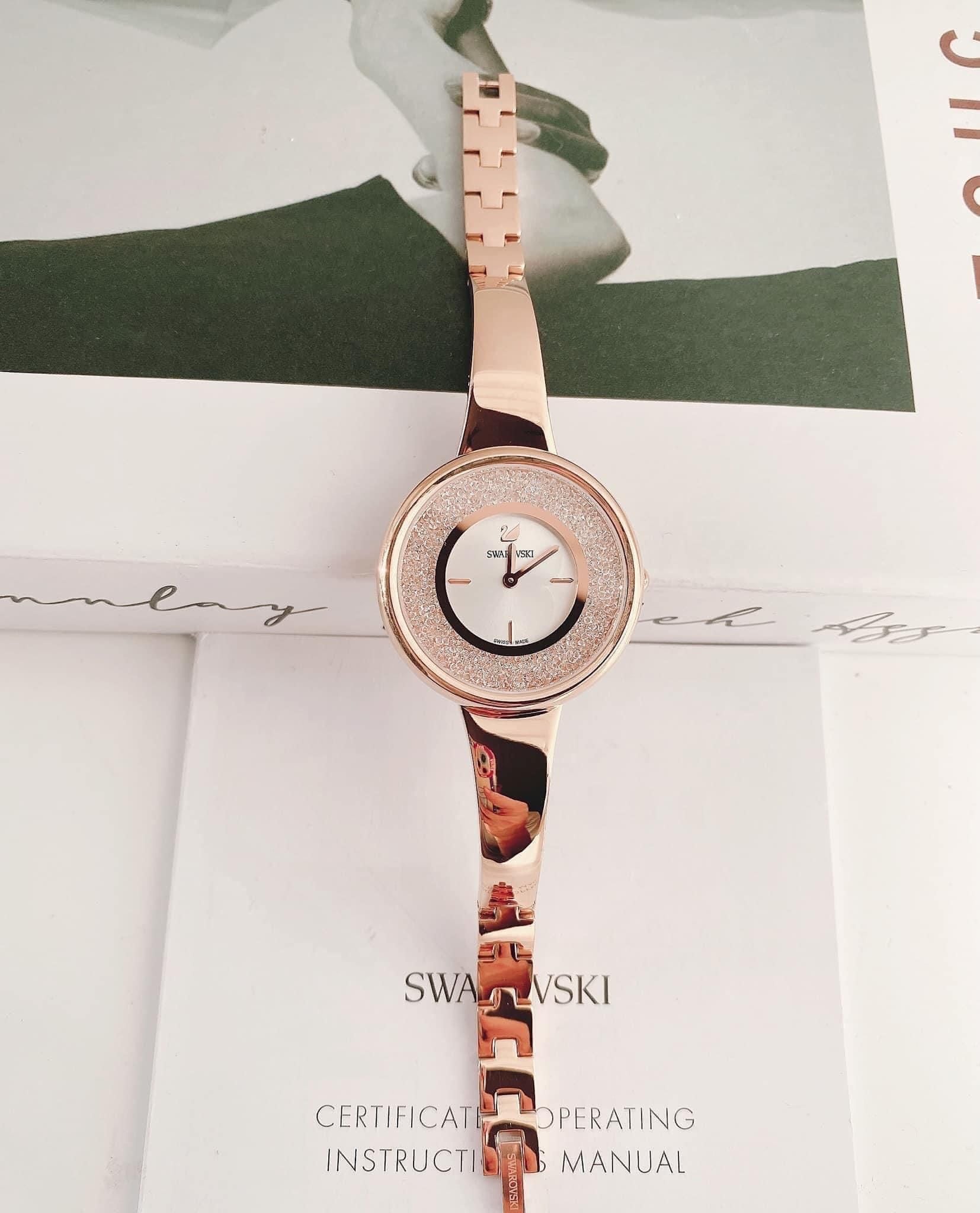 Swarovski Quartz 5269250 Crystalline Pure Rose Gold Tone Watch 