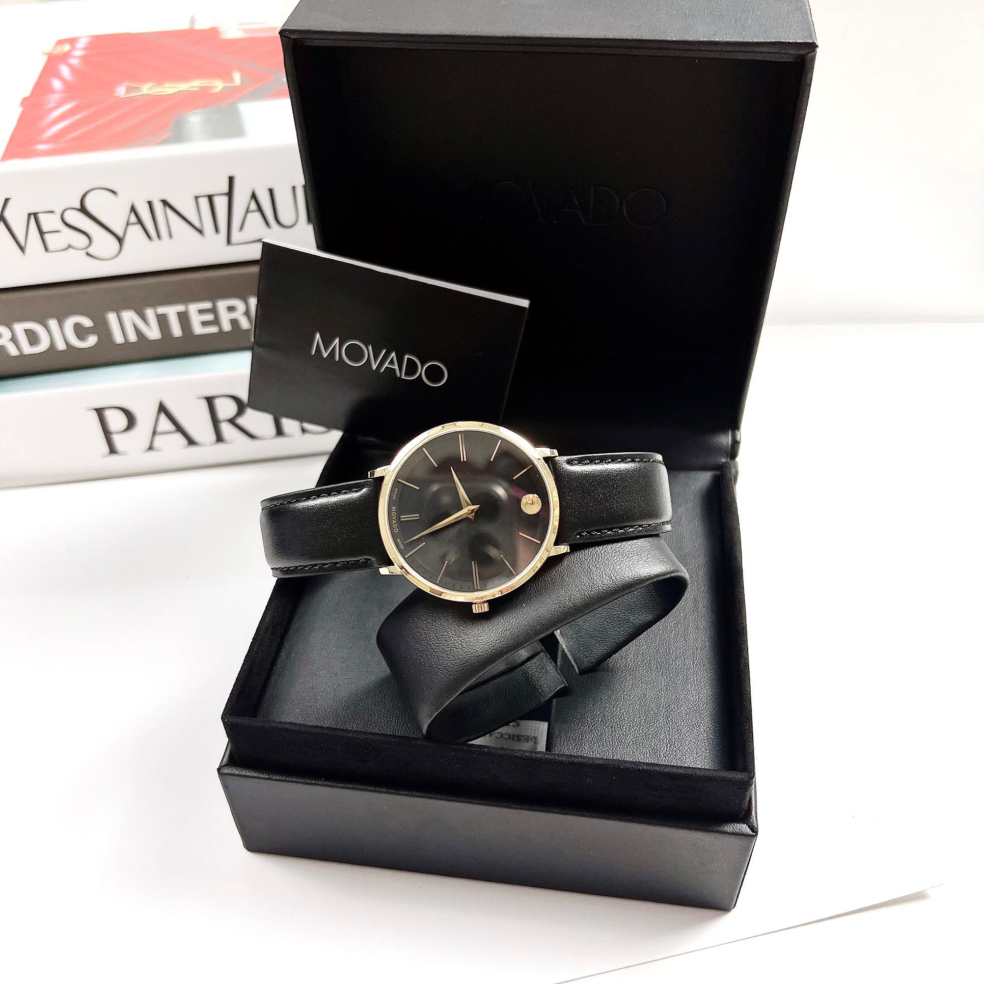 Movado Quartz BQ2412 Ultra Slim Black Sunray Dial Men's Watch - Đồng H ...