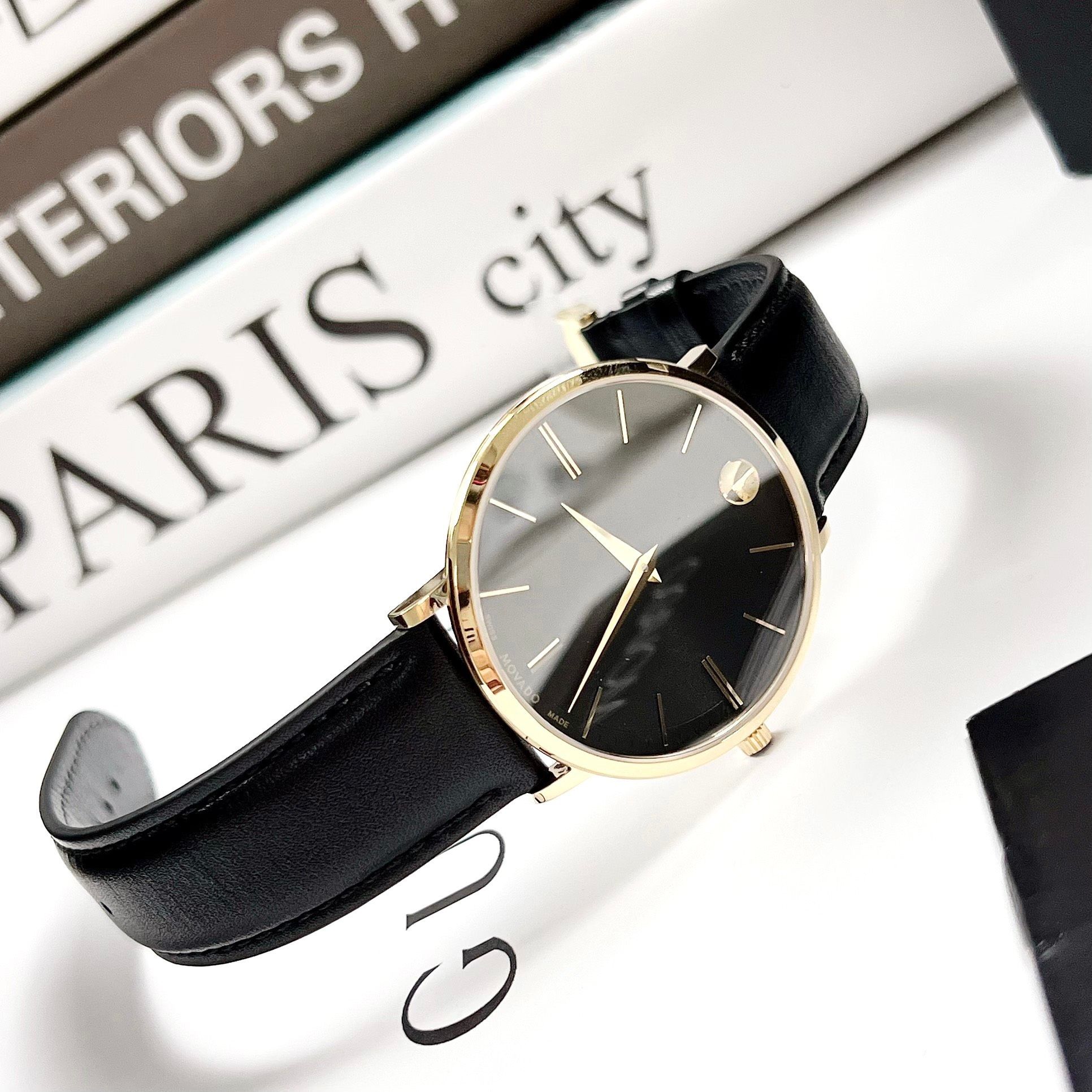 Movado Quartz 0607087 Ultra Slim Black Sunray Dial Men s Watch