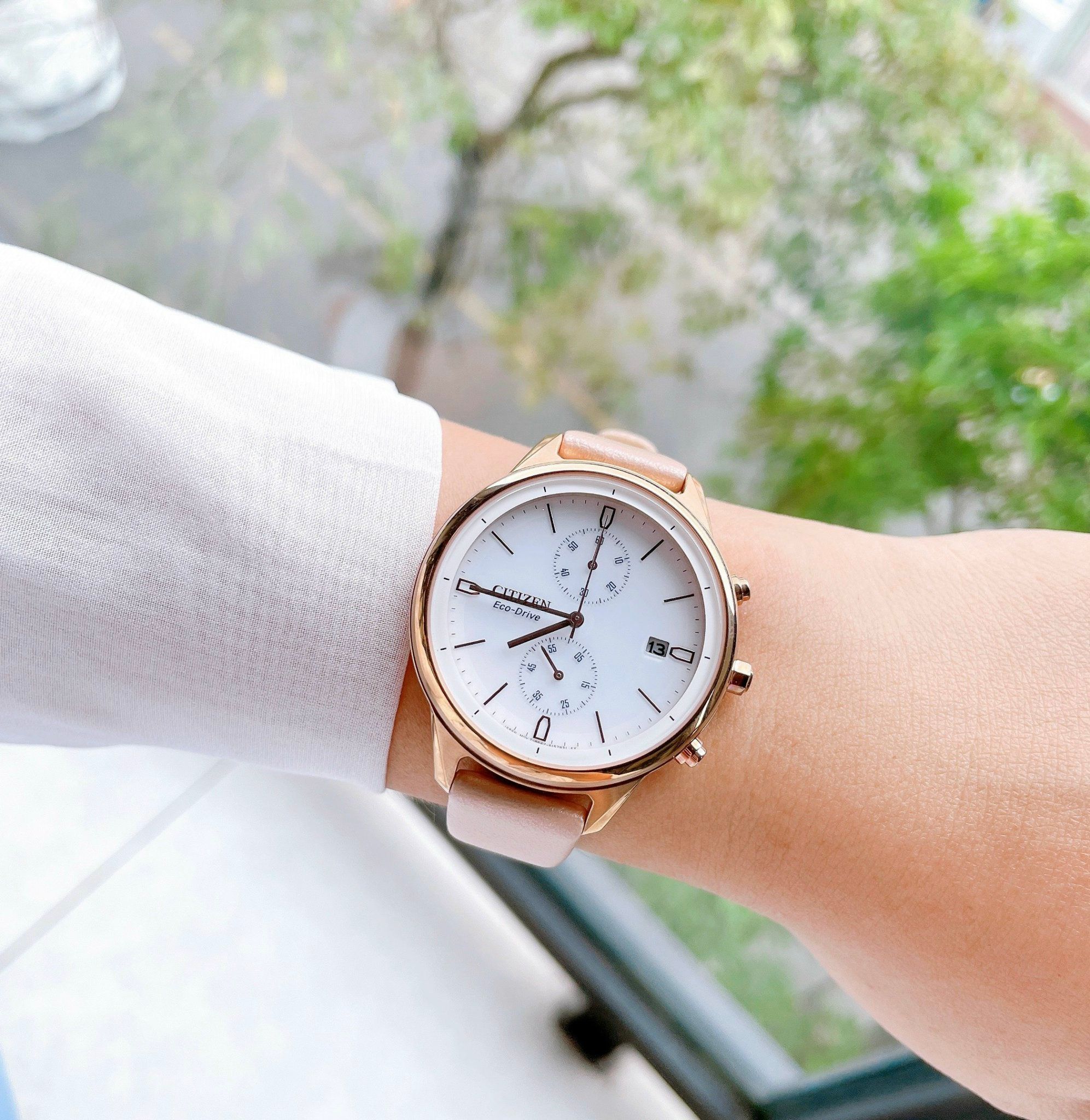 Citizen Women\'s Watch FB2003-05A Eco-Drive Chronograph White Dial Rose Gold 39mm Citizen Women main image 2