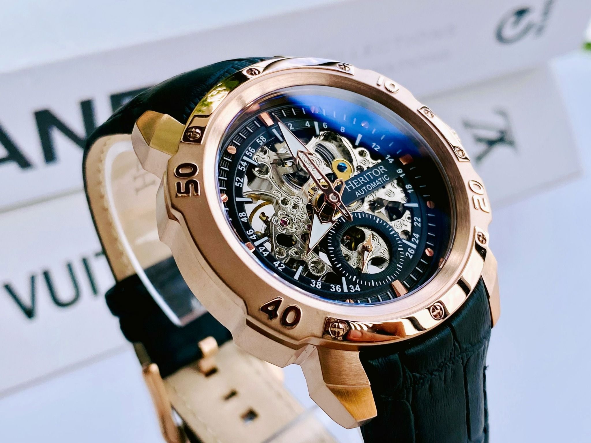 HERITOR Carter Automatic Black Skeleton HRT HR2506 ng H Nam PhongWatch