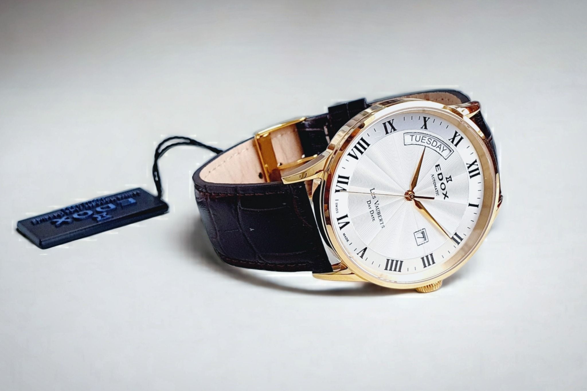 edox les vauberts day date automatic