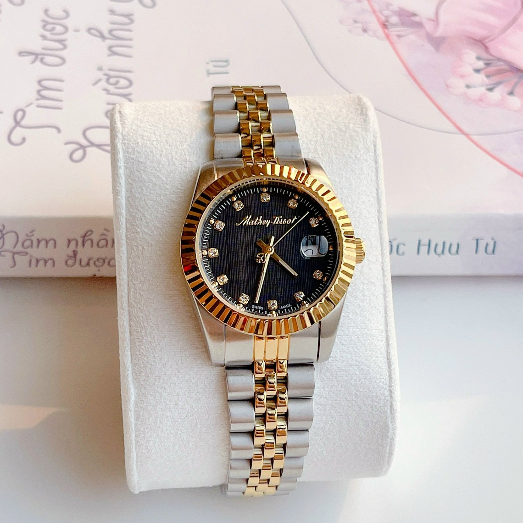 Mathey Tissot Mathey III Quartz Crystal Black Dial Ladies 