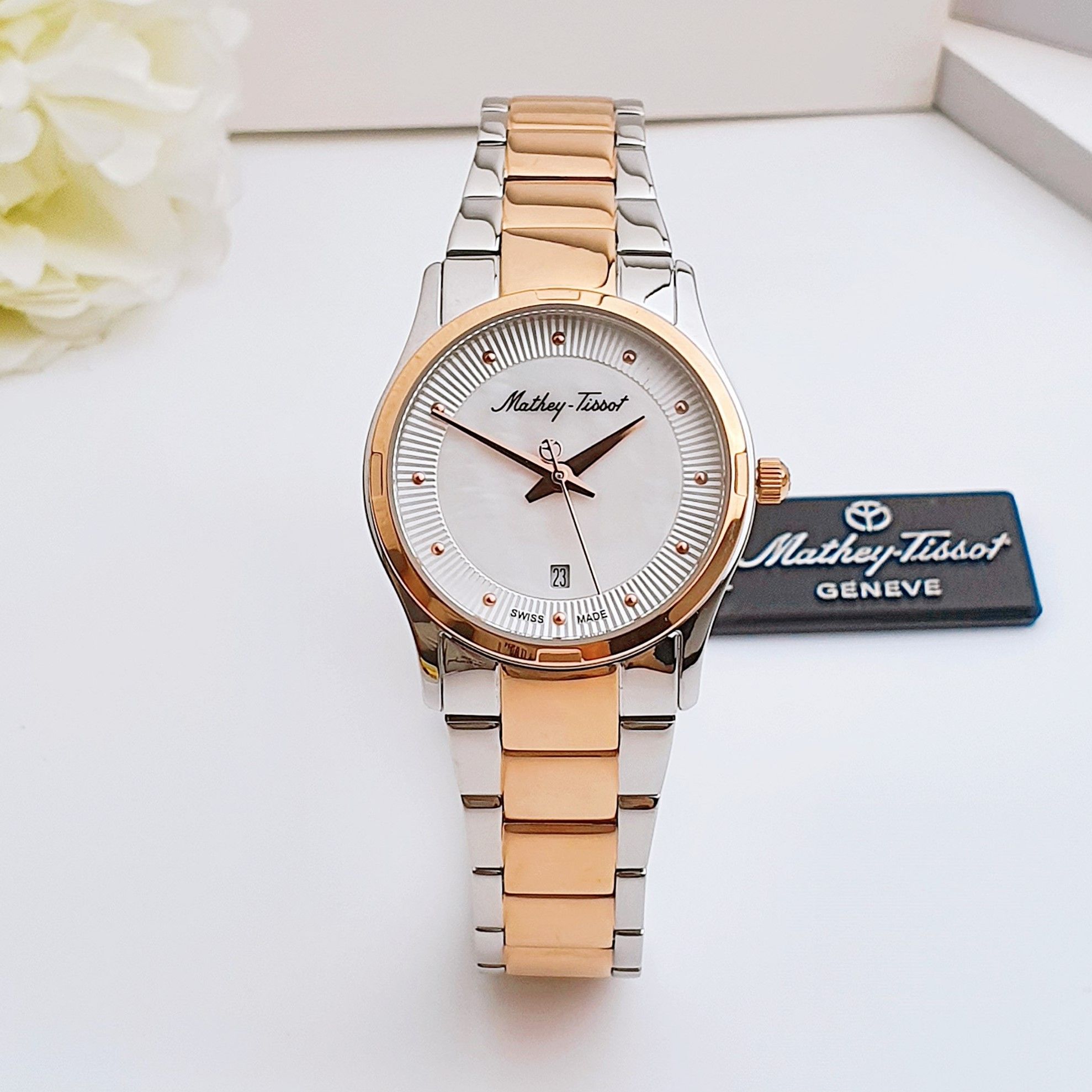 Mathey Tissot Elisa Quartz D2111BI White Mother of Pearl - Đồng Hồ