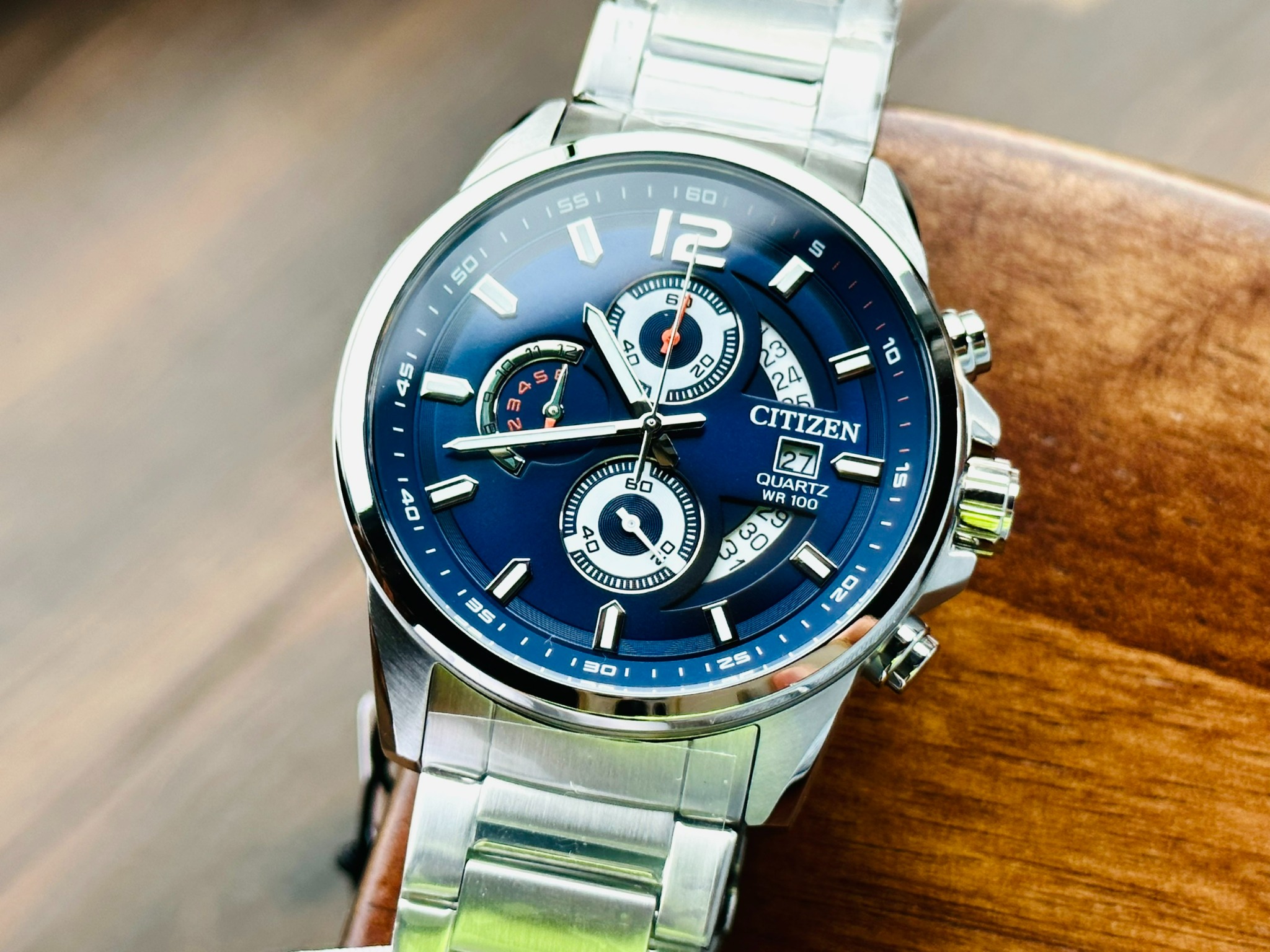 オリビア Citizen Quartz AN3690-56L Chronograph Blue Dial - Đồng Hồ Nam