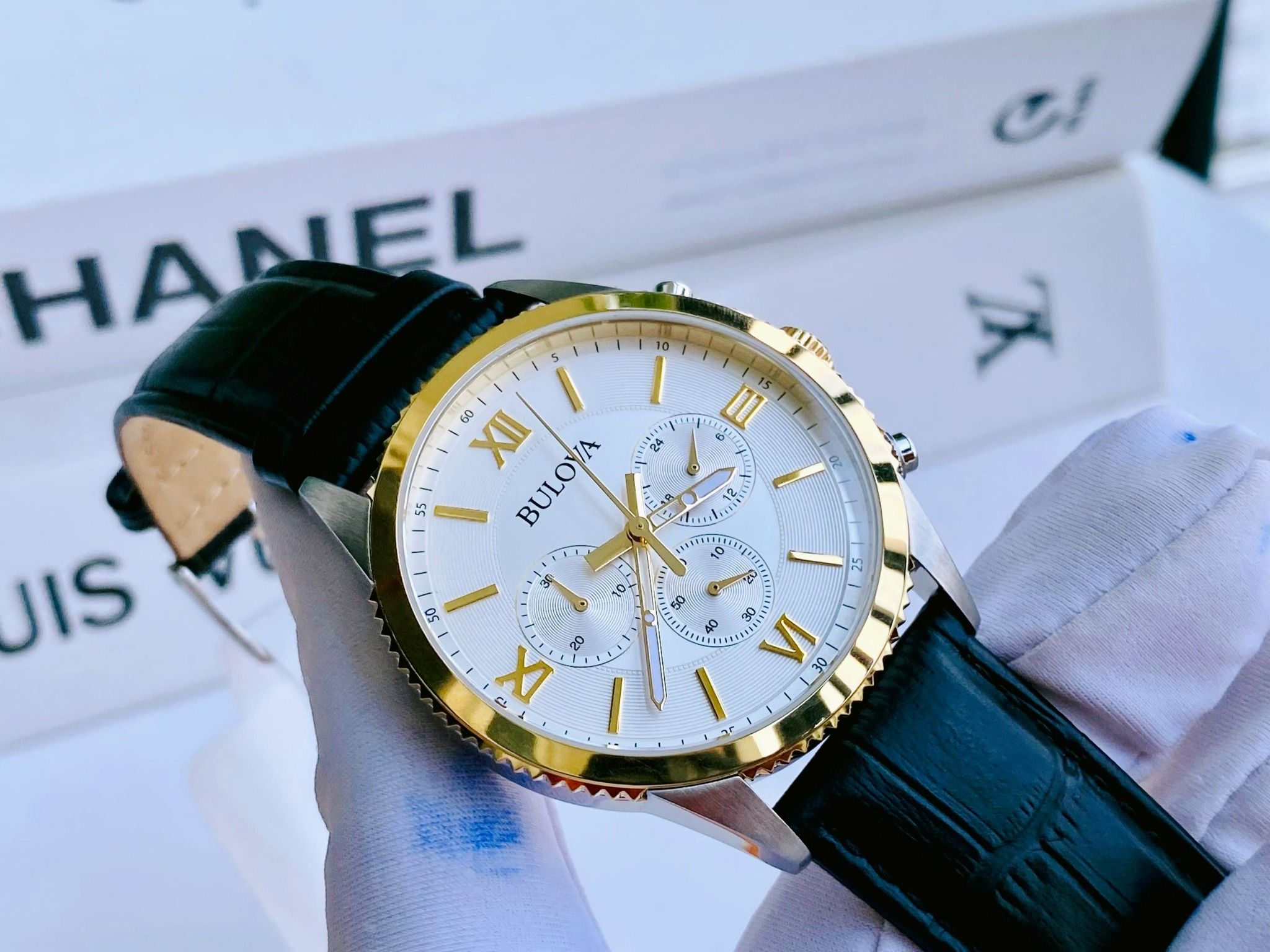 Bulova Quartz 98A218 Chronograph ng H Nam Ch nh H ng Gi
