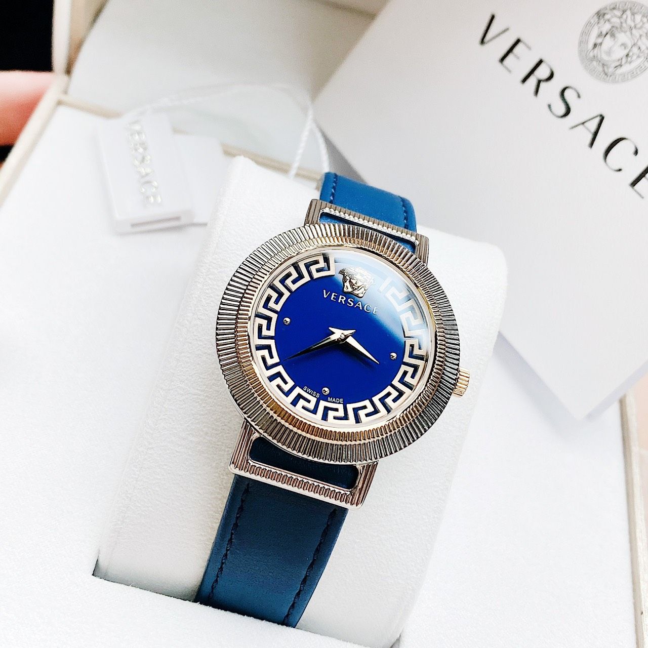 Versace Quartz VE3D00122 Greca Chic Blue Dial - Đồng Hồ Nữ