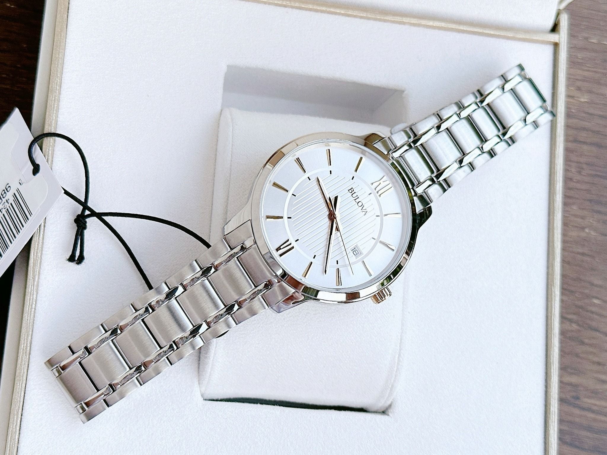 Bulova Quartz 98B306 Date Function Stainless Steel Metal Dress - Đồng ...