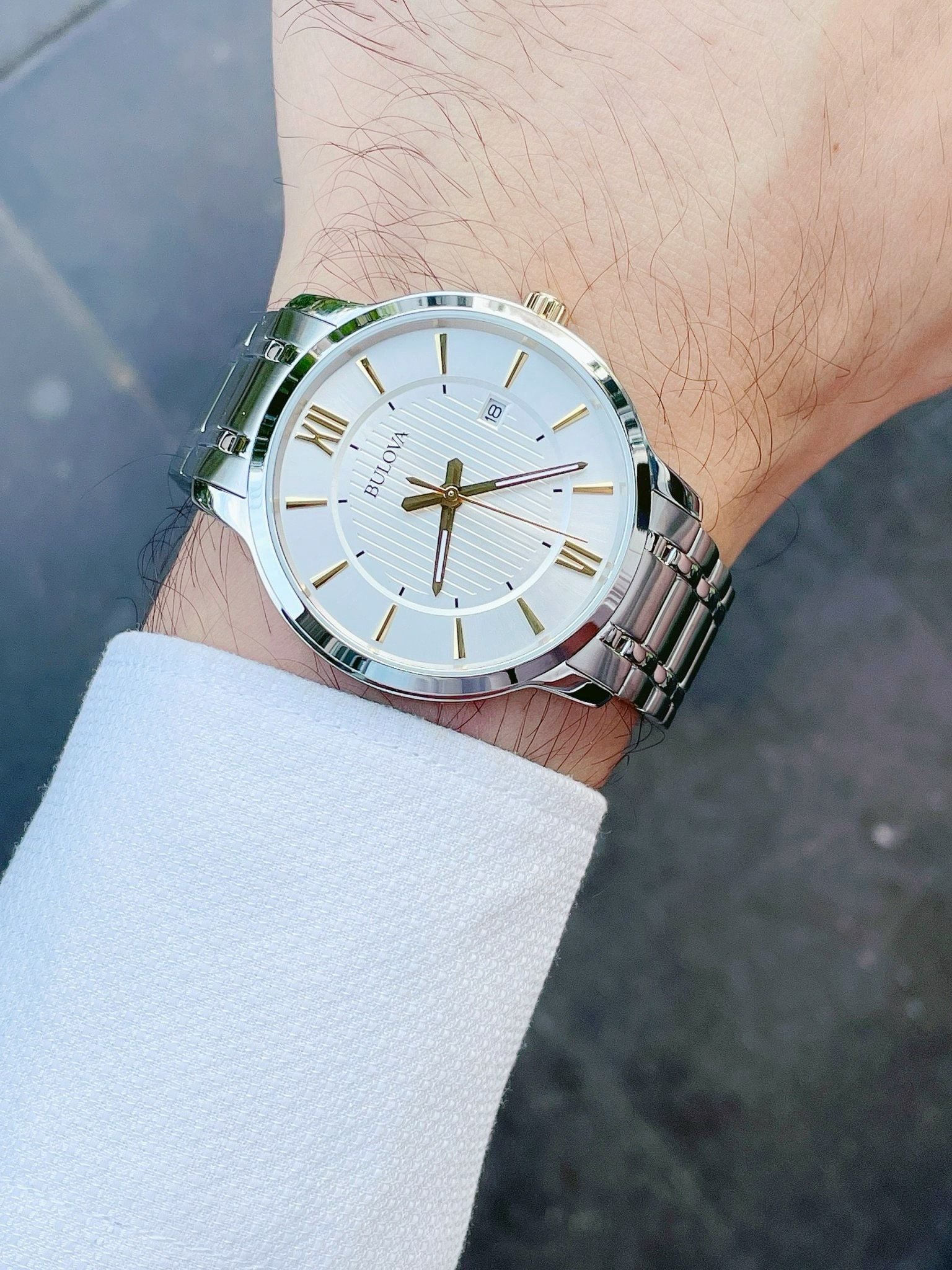 Bulova Quartz 98B306 Date Function Stainless Steel Metal Dress - Đồng ...