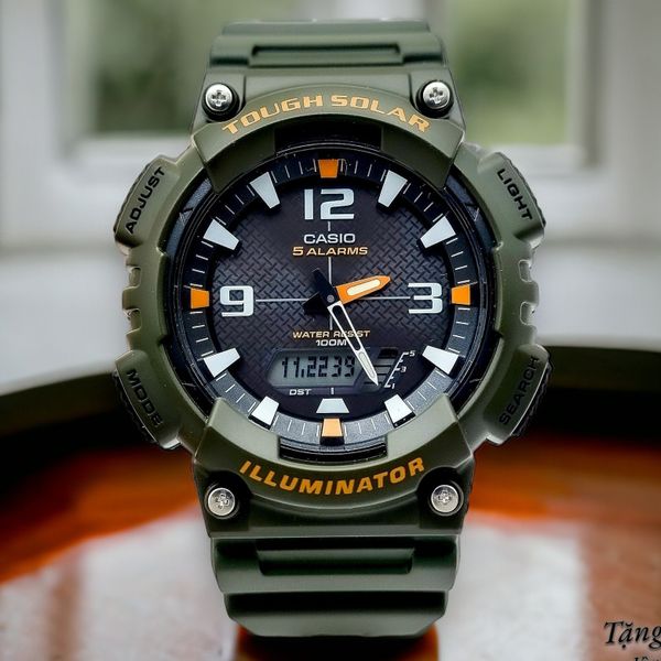 Casio Quartz AQ-S810W-3AVDF Dây Nhựa Đen Mặt Đen Đồng Hồ Nam