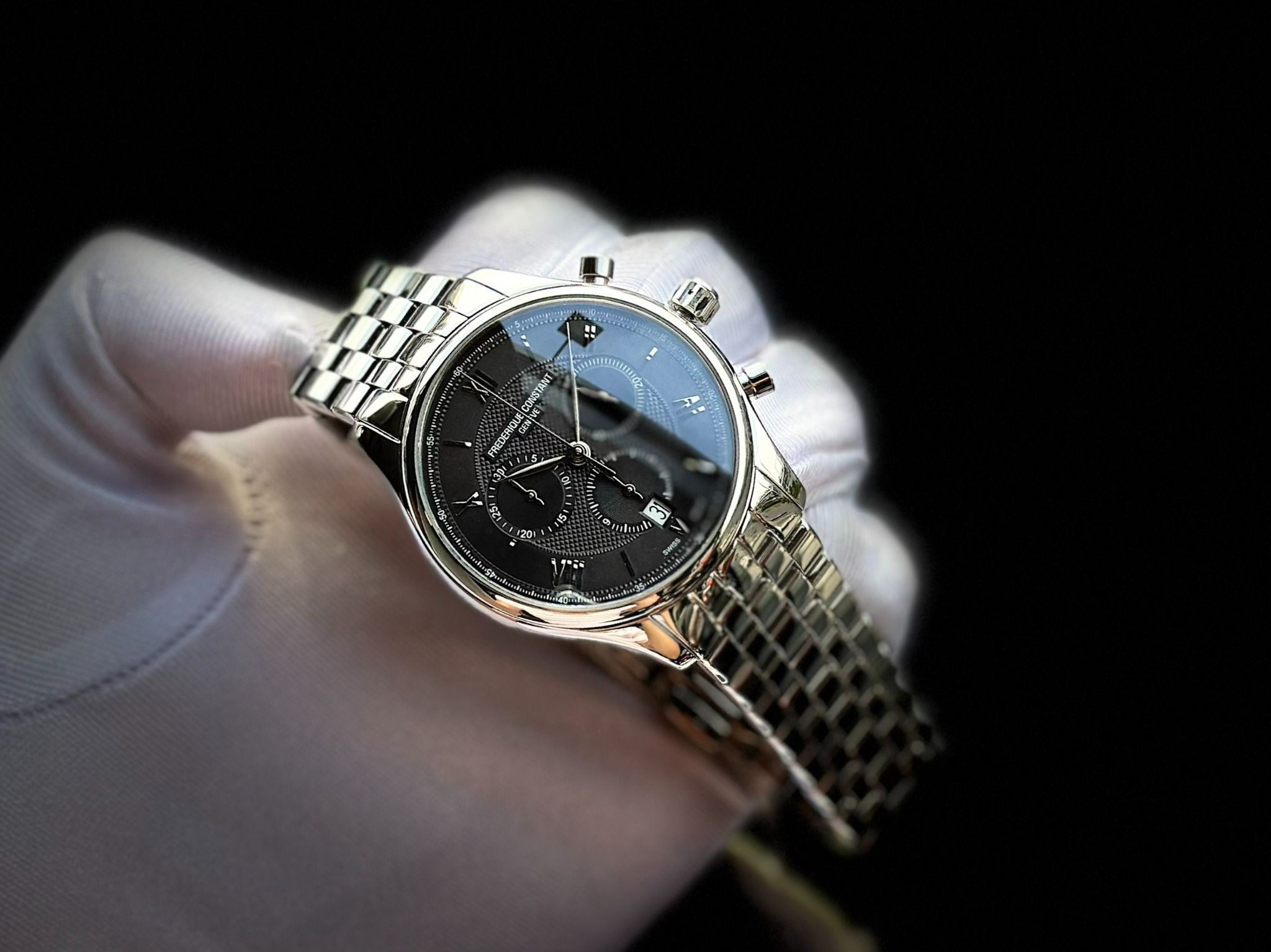 Frederique Constant Quartz FC-292MG5B6B Chronograph Silver Frederique Constant Quartz FC-292MG5B6B Chronograph Silver