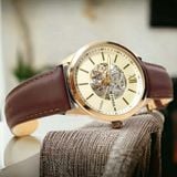 Fossil Automatic BQ2382 Flynn Brown Leather Watch - Đồng Hồ Nam