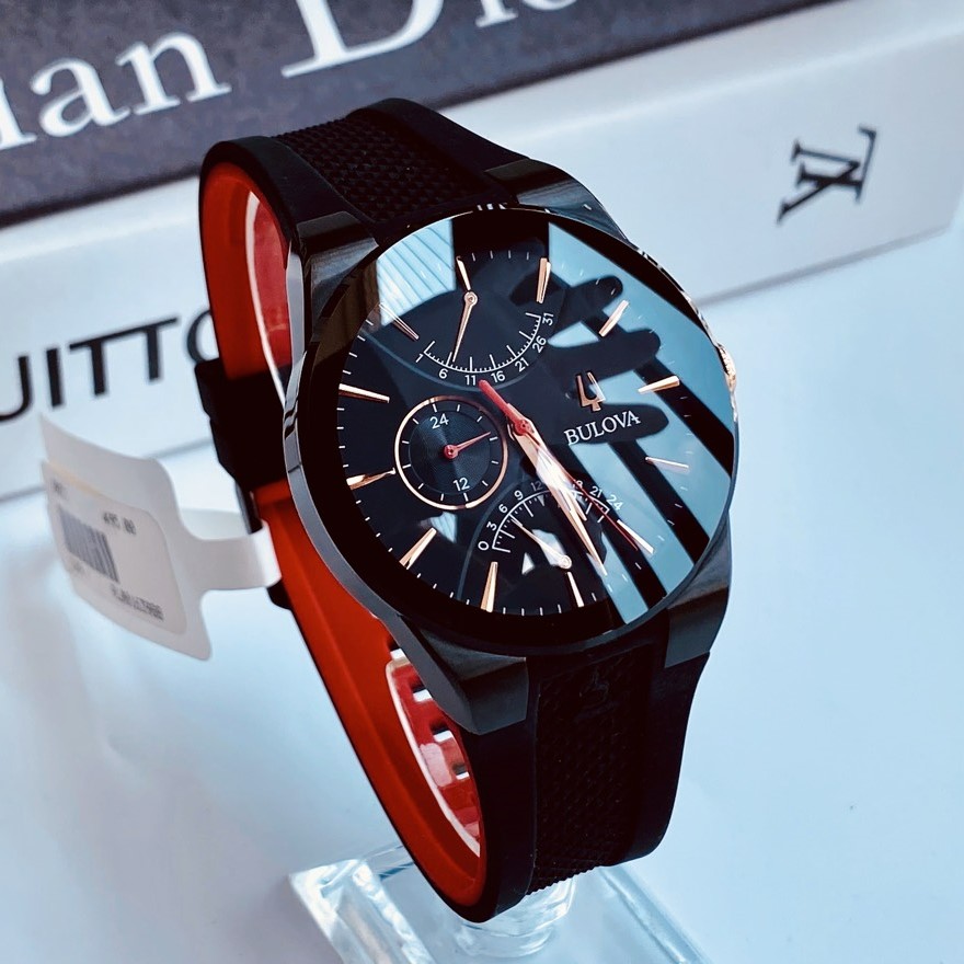 Bulova Quartz 98B321 Latin Grammy Black Dial Black Silicone ng H PhongWatch