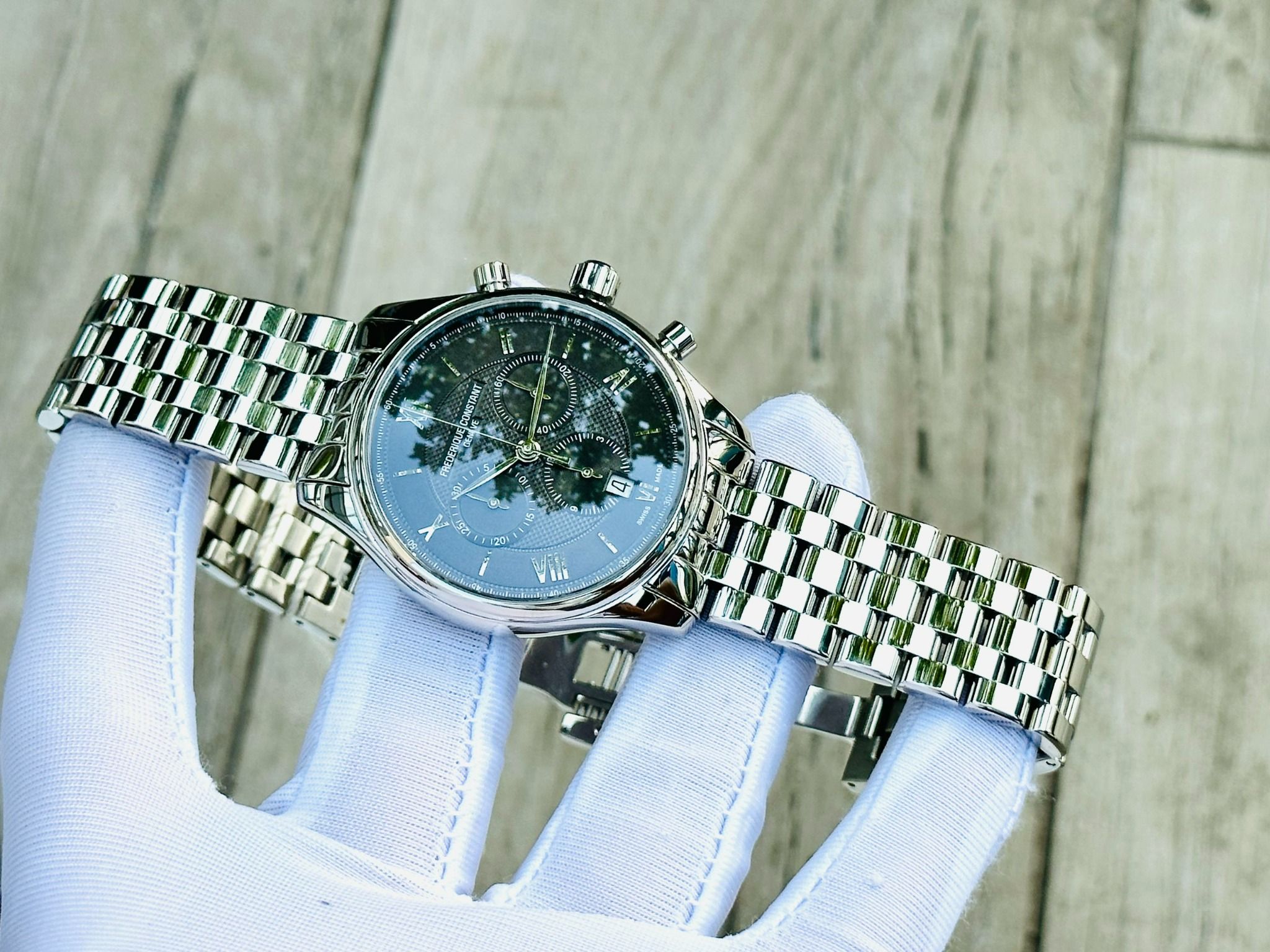 Frederique Constant Quartz FC-292MG5B6B Chronograph Silver Frederique Constant Quartz FC-292MG5B6B Chronograph Silver