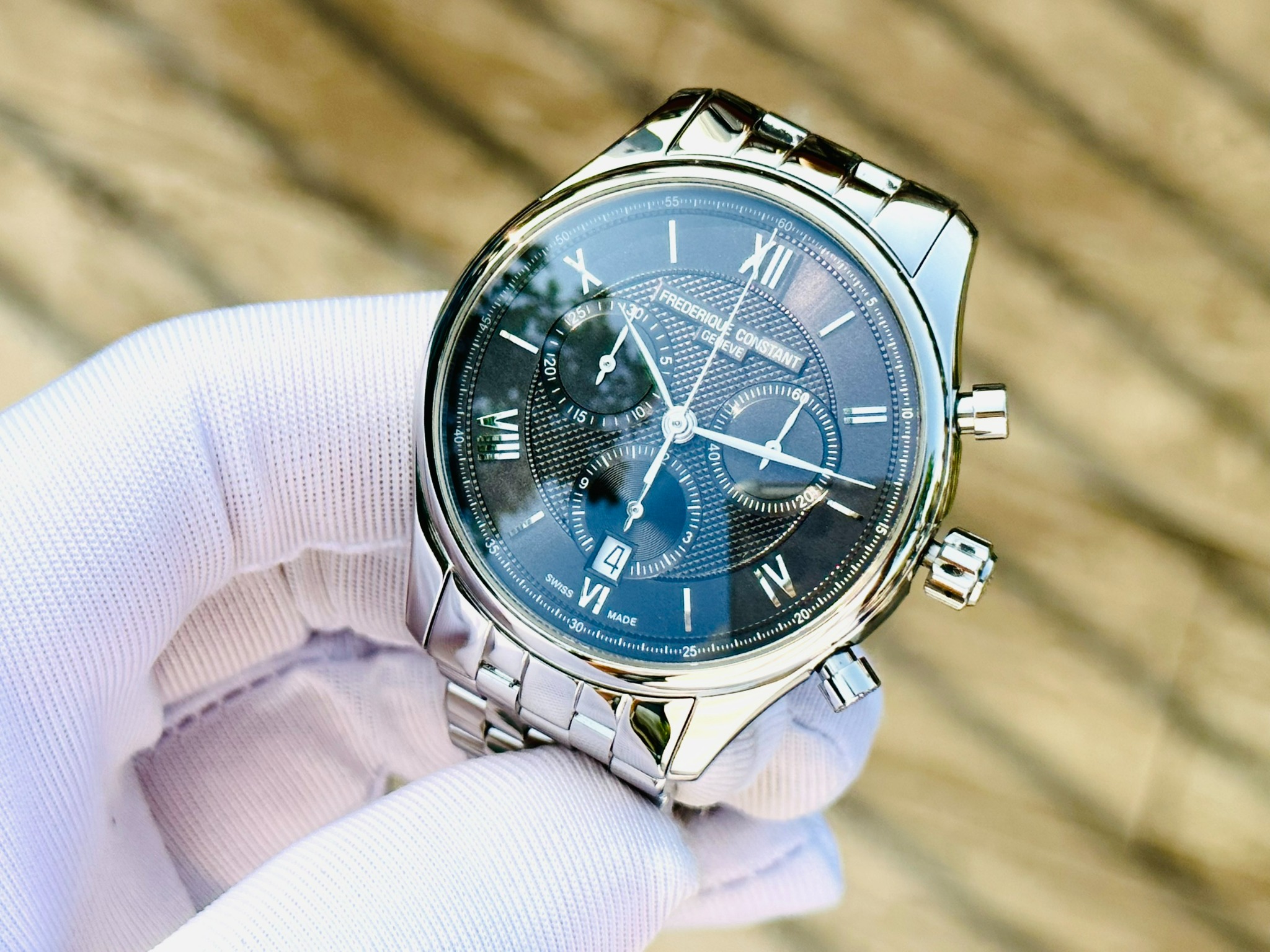 Frederique Constant Quartz FC-292MG5B6B Chronograph Silver Frederique Constant Quartz FC-292MG5B6B Chronograph Silver