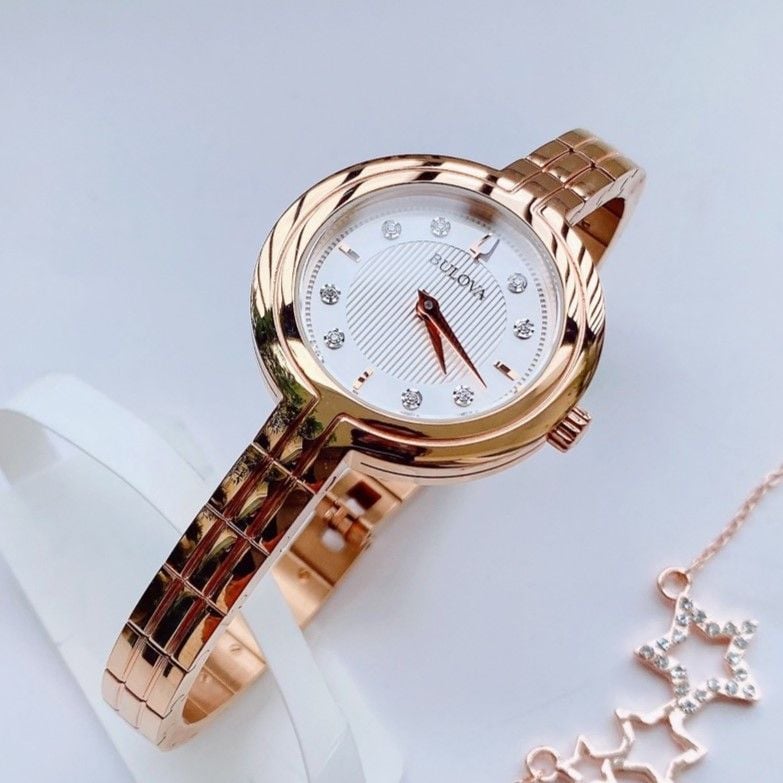 Bulova Rhapsody Quartz 97P145 Diamond Silver Dial ng H N PhongWatch
