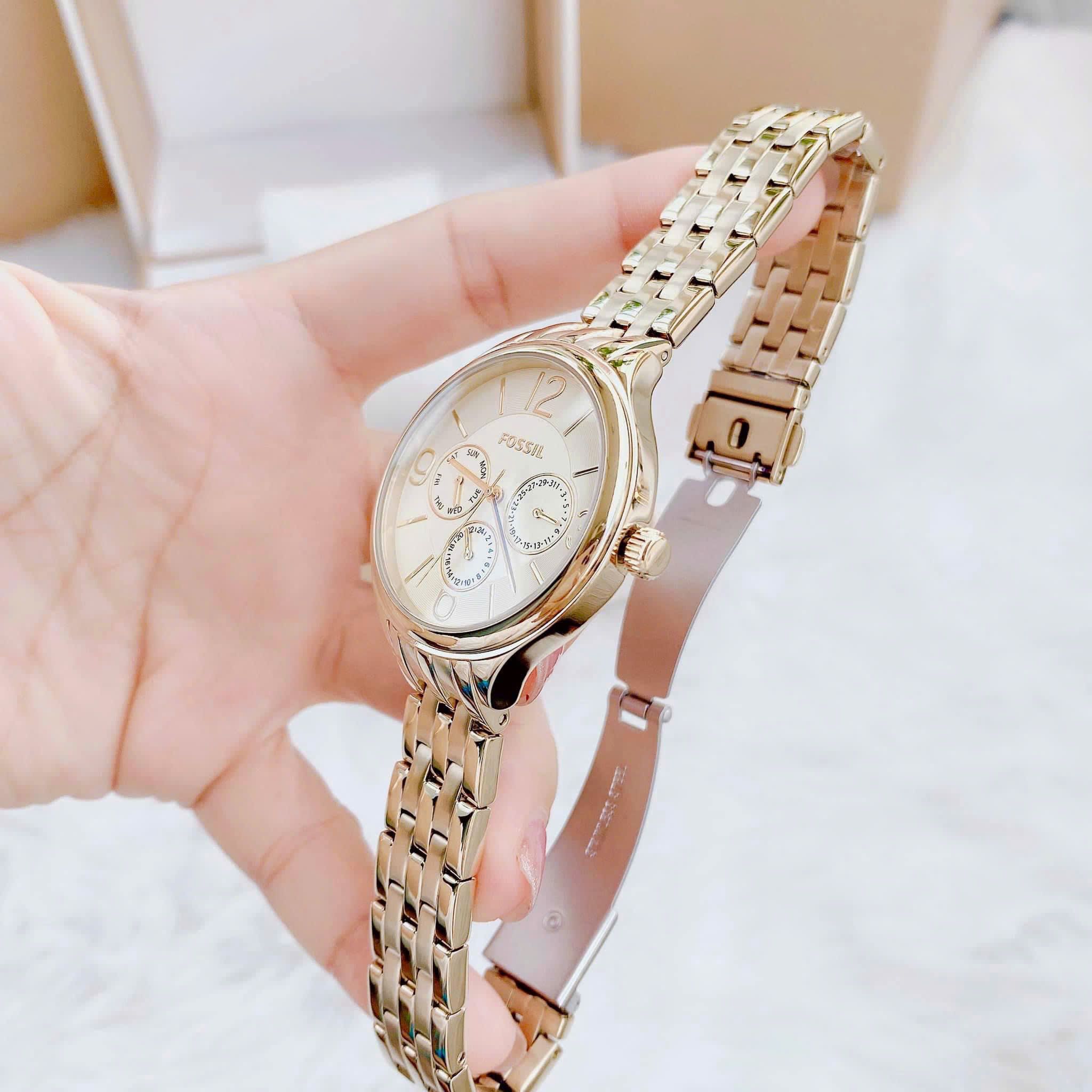 Fossil Quartz BQ3128 Suitor Gold Dial Gold Tone Stainless Multifunctio PhongWatch