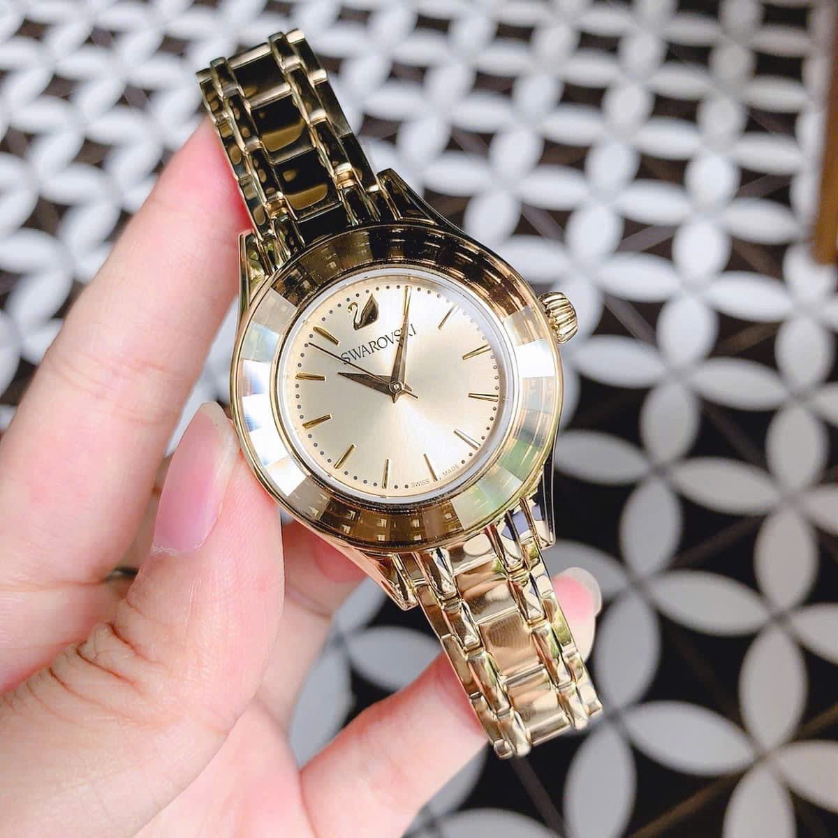Swarovski Quartz 5188840 Alegria Crystals Bezel Sunray Dial 