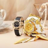 Versace Barroco Print Medusa Frame Black Leather VEVF00720 36mm - Đồng Hồ Nữ