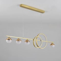 Đèn chùm hiện đại -  thiết kế thả ngang, vòng led hiện đại phối quả cầu DC-423