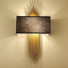 Đèn gắn tường decor,  chao vải phối kim loại thiết kế nghệ thuật  VDC-530