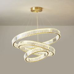 Đèn chùm phale, thiết kế 3 tầng, vòng tròn phale trắng cao cấp DC-408