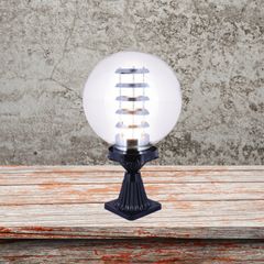 Đèn trụ cổng - hàng rào quả cầu nhựa trong, kiểu tháp, đế trụ DTC-72