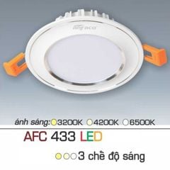 Đèn downlight âm trần 3 chế độ cao cấp, mặt lồi, viền màu bạc - Anfaco AFC433