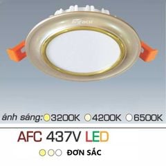 Đèn downlight âm trần đơn sắc cao cấp, mặt lồi, viền màu vàng kem - Anfaco AFC437V