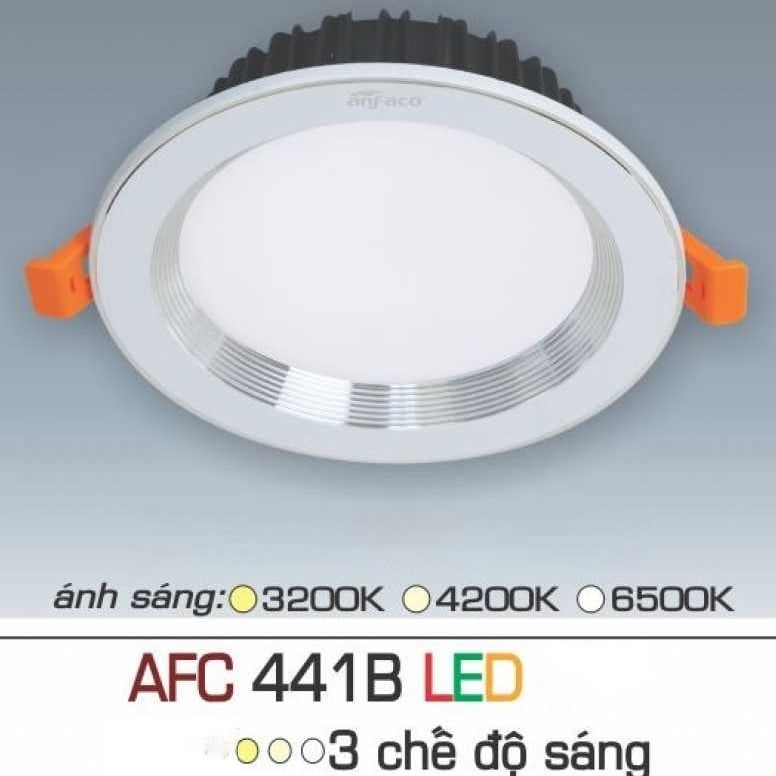Đèn downlight âm trần 3 chế độ, mặt lỏm, viền bạc cao cấp - Anfaco AFC441B