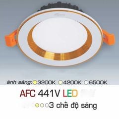 Đèn downlight âm trần 3 chế độ, mặt lỏm, viền vàng cao cấp - Anfaco AFC441V