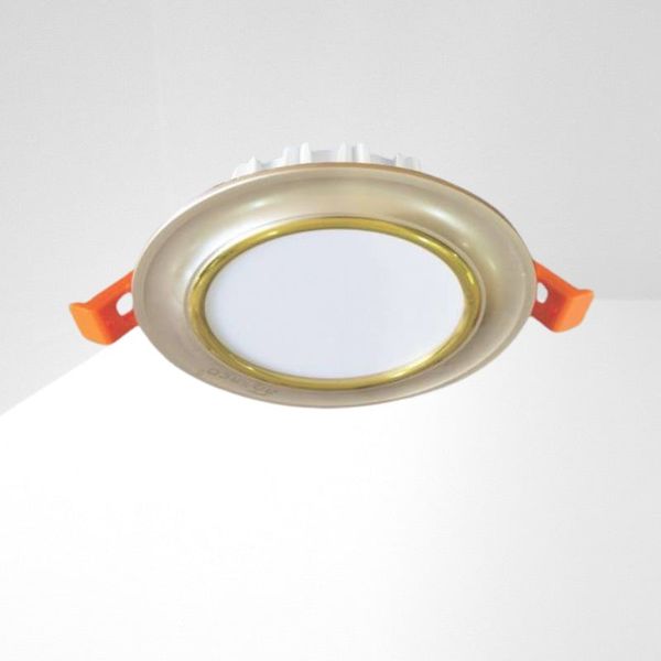 Đèn downlight âm trần đơn sắc cao cấp, mặt lồi, viền màu vàng kem - Anfaco AFC437V