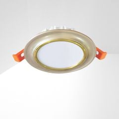 Đèn downlight âm trần đơn sắc cao cấp, mặt lồi, viền màu vàng kem - Anfaco AFC437V