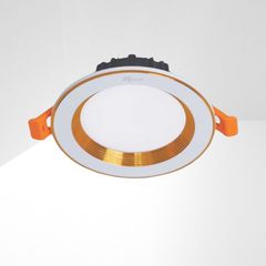 Đèn downlight âm trần 3 chế độ, mặt lỏm, viền vàng cao cấp - Anfaco AFC441V
