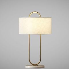 Đèn bàn chụp vải, thân kim loại si vàng đồng cao cấp DB-319