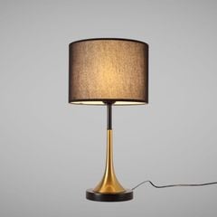 Đèn bàn chụp vải đen, thân kim loại si vàng đồng DB-325