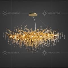 Đèn chùm hiện đại, thiết kế phong cách Serip, hạt thủy tinh trong cao cấp DC-1082