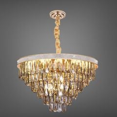 Đèn chùm phale, thiết kế kiểu tròn, thẻ phale K9 màu khói DC-1053