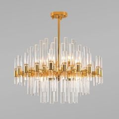 Đèn chùm hiện đại, thiết kế hình tròn, ổng thủy tinh trong DC-1044