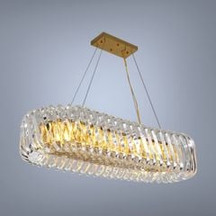 Đèn chùm phale, thiết kế kiểu ngang, mâm inox si vàng cao cấp DC-1040