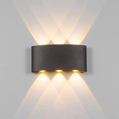 Đèn tường Led hiện đại ngoài trời, hắt 6 tia, thiết kế khối bầu VNT-335