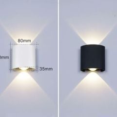 Đèn tường Led hiện đại ngoài trời, hắt 2 đầu, thiết kế khối bầu VNT-333