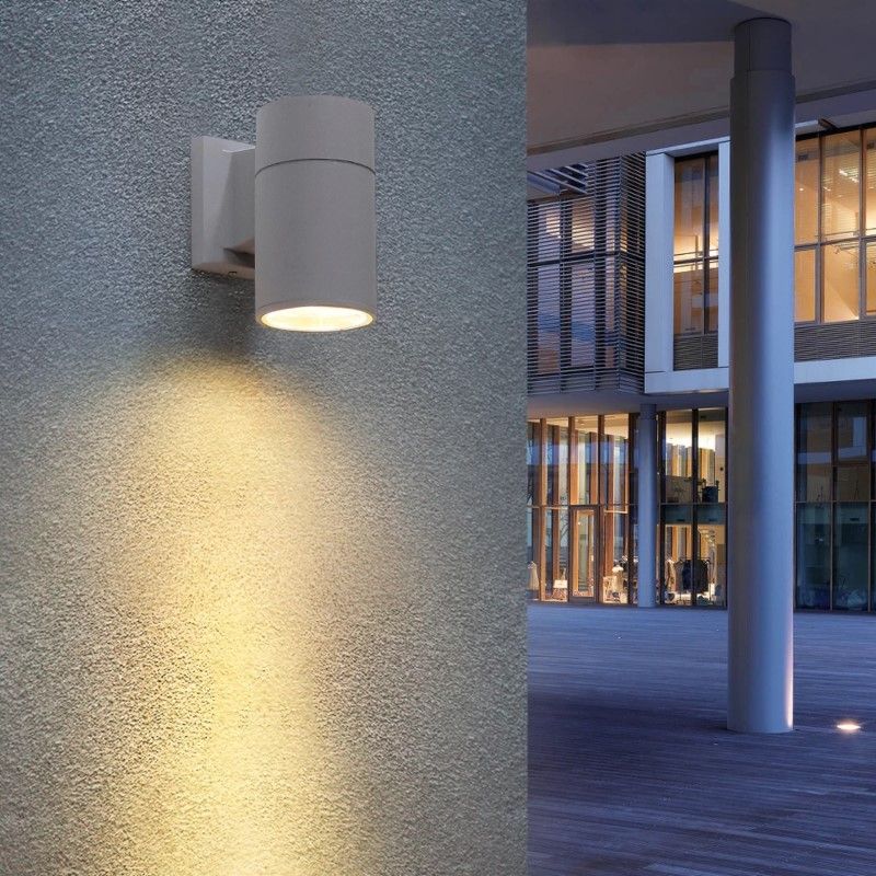 Đèn tường Led hiện đại ngoài trời  kiểu trụ màu xám, hắt 1 đầu VNT-369X