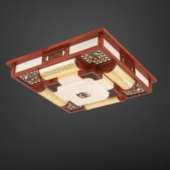 Đèn cổ điển, khung gỗ, mặt mika nghệ thuật OCD-049