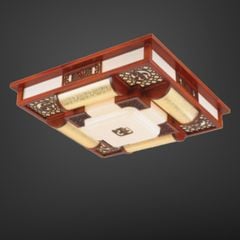 Đèn cổ điển, khung gỗ, mặt mika nghệ thuật OCD-049